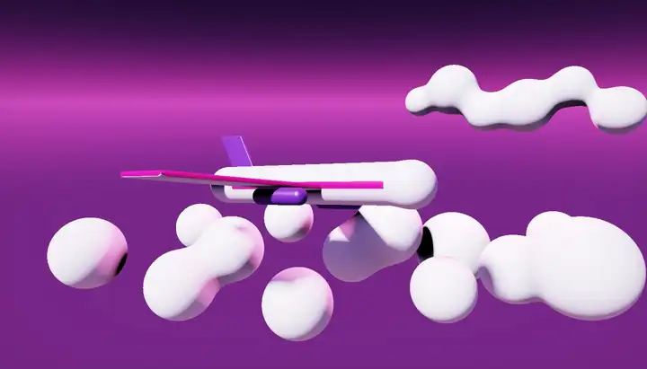 Avión de carga entre nubes